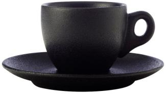 Maxwell & Williams AX0354 CAVIAR BLACK Espressotasse mit Untertasse, Premium-Keramik