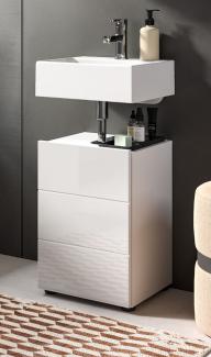 Waschbeckenunterschrank Larik in weiß Hochglanz 38 cm