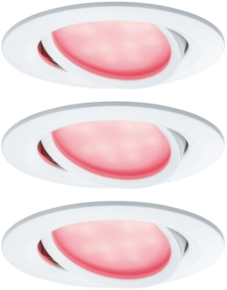 Paulmann Einbauleuchten SmartCoin Bluetooth Set RGBW schwenkbar LED 3x2W 230V/24V 51mm Weiß matt/Alu Zink13281