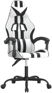vidaXL Gaming-Stuhl Drehbar Weiß und Schwarz Kunstleder 349529
