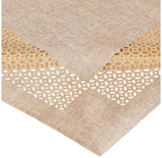 matches21 HOME & HOBBY Tischdecke Tischdecke REA durchbrochene Ornamente Polyester braun 85 x 85 cm (1-tlg), Pflegeleicht & waschbar bei 30 °C