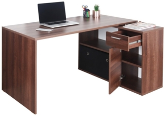 Schreibtisch klein 136 x 101 x 75 cm Eiche braun – Bürotisch Eckschreibtisch RICOO WM083-OW
