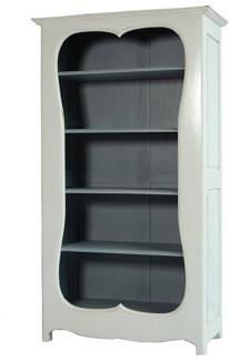 Casa Padrino Barock Bücherschrank Weiss / Grau B 110 x H 185 cm Bücherregal Regal Schrank