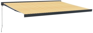 vidaXL Markise Einziehbar Gelb und Weiß 4,5x3 m Stoff und Aluminium 3154559