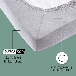 Zestri Spannbettlaken für Boxspringbett Wasserbett Topper & Matratzen Jersey 100% Baumwolle, Gummizug: rundum, Große Auswahl an Farben & Größen - Steghöhe bis 40cm wählbar