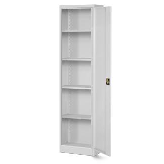 Aktenschrank Büroschrank Metallschrank Lagerschrank 4 Fachböden Flügeltür Drehgriff Pulverbeschichtung Metall 185 cm x 45 cm x 40 cm (Grau)