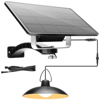 Rosnek Außen-Deckenleuchte 1/2/3/4 Kopf, Solar-Pendelleuchten, für Shop Hof Garage Veranda, 1 Solarmodul mit 1 Lampe, IP65 wasserdicht Solarlampen für Außen Innen