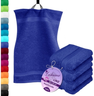 Lashuma Gästehandtücher - Kleine Handtücher Linz, Frottee (Spar-Set, 4-St), WC Handtücher blau Set 30x50 cm