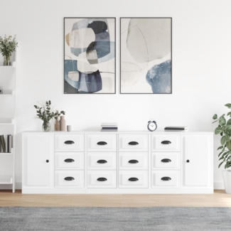 vidaXL Sideboards 3 Stk. Weiß Holzwerkstoff 3185287