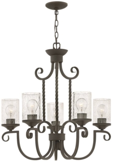 Elstead Lighting Casa Kronleuchter 5-Light Schwarz Klarglas E27