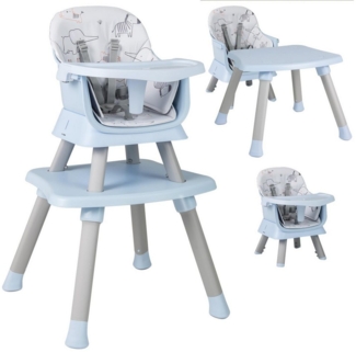 COSTWAY Hochstuhl, 6in1 Kombihochstuhl, Babystuhl, mit Sicherheitsgurt