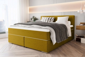 99rooms Boxspringbett Phönix (Schlafzimmerbett, Bett), mit Taschenfederkernmatratze und Topper, in Webstoff MALMO_NEW