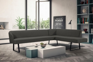 exxpo - sofa fashion Eckbank Americano, mit Keder und Metallfüßen, Bezug in verschiedenen Qualitäten