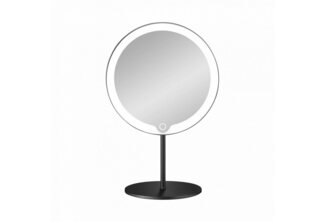 blomus LED-Lichtspiegel -MODO- LED Kosmetikspiegel: Designer LED Spiegel mit 5-fachem Zoom, Dimmbar, 5-fach Zoom, 3000-6000K, Akku, LED Leuchtring, IP44, Schwenkbar