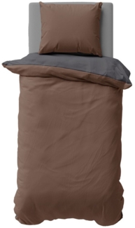 One Home Bettwäsche Doubleface, Satin, 2 teilig, Uni Wende, kühlend weich Sommer, Normalgröße