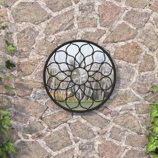 vidaXL Gartenspiegel Schwarz 40x3 cm Eisen Rund 318366