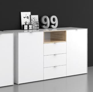 Sideboard Kommode Anrichte 181cm weiß sonoma eiche Modern