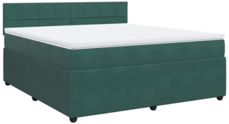 vidaXL Boxspringbett mit Matratze Dunkelgrün 180x200 cm Samt 3287809
