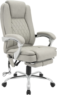 CLP Bürostuhl Rubia mit Massagefunktion Heizfunktion Fußablage bis 150 kg,grau