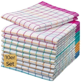 Hometex Premium Textiles Geschirrtuch 10er Set - Geschirrtuch in bunt, Ideal als Küchentuch und Grubentuch mit hoher Wasseraufnahme