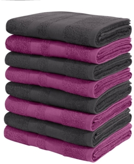 my home Handtücher Vanessa, als Set und Serie erhältlich, 8 Handtücher, 50x100cm, Walkfrottee (Set, 8-St), Handtücher mit Bordüre, 100% Baumwolle, einfarbig, weich