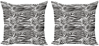 Abakuhaus Kissenbezüge Modern Accent Doppelseitiger Digitaldruck, (2 Stück), Schwarz-Weiss Wilde Zebra-Linien
