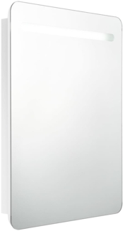 vidaXL LED-Spiegelschrank fürs Bad Glänzend Weiß 60x11x80 cm 326509