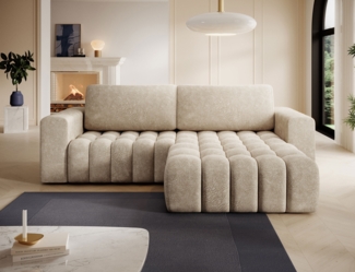 Eltap 'Bonett' Ecksofa mit Schlaffunktion, 92 x 175 x 250 cm, Beige, Rechts