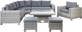 Lounge Set TEGLIO PE Rattan Grau Symmetrisch