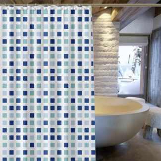 Coradoma Duschvorhang Badewannenvorhang 180x200 cm inkl. Ringe für Dusche Vorhang, Breite 180cm, Höhe 200cm, wasserabweisend, anti-bakteriell
