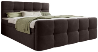 Luxusbetten24 Boxspringbett Cozy Samt, inklusive PU-Schaum Topper
