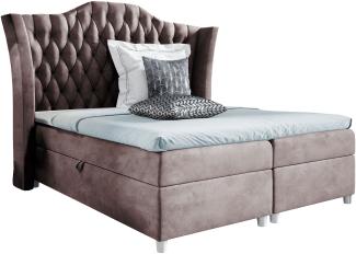 Boxspringbett 'Corigo' rosa 140x200 cm