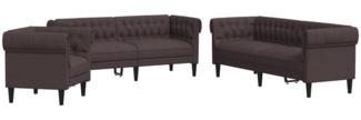 vidaXL 3-tlg. Sofagarnitur Dunkelbraun Stoff 3209194