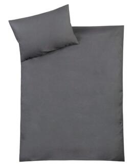 Julius Zöllner Baby Bettwäsche uni anthracite 80x80 cm + 35x40 cm