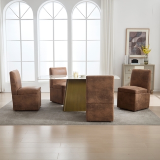 LVHOM 2er-Set Esszimmerstuhl mit Rollen & großer Stauraum, gepolstert, drehbar & platzsparend, ideal zum Ablegen Gegenstände bei großen Zusammenkünften, wie Hochzeiten, Versammlungen, Partys