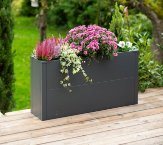Westmann Metall Pflanzkübel Talus L | Pflanzkübel rechteckig | Anthrazit | 100x25x52cm