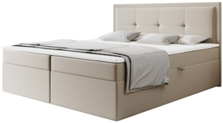 Labett Boxspringbett Schlafzimmerbett CLARA 140x220 160x220 180x220 - Überlänge 220 cm
