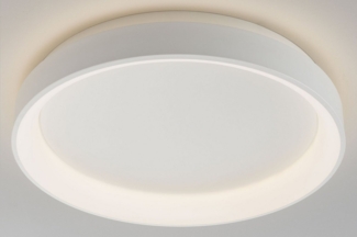 casa NOVA Deckenleuchte casa NOVA Deckenleuchte LUNEA DH 59x10 cm weiß Deckenlampe, Warmweiß