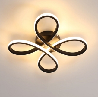 Goeco Deckenleuchte LED Deckenleuchte, dimmbares Kreativlicht, Blütenblatt Design, Schwarz