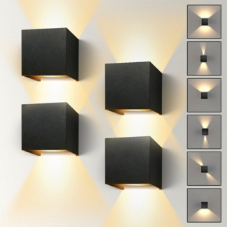 Simloveve LED Wandleuchte Wandleuchte 12W LED Wandlampe verstellbarer Wandstrahler, LED fest integriert, Warmweiß, Modern Square Lampe für Wohnzimmer Schlafzimmer BalkonTreppen Flur