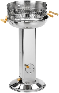 XXL Säulengrill Edelstahl Holzkohlegrill Grill Ø38cm, H 83cm, Art. 60178