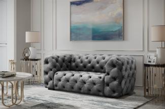 Sofa Designersofa NATALIE 2-Sitzer in Stoff Riviera Steel