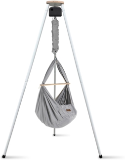 Federwiege mit Tipi und Motor Bio Grey Schafwolle Weiß Motor Anthrazit