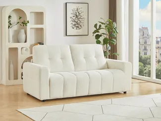 Vente-unique - ISISTIA Sofa Stoff Beige - B 100 cm x H 95 cm x L 202 cm