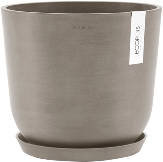 ECOPOTS Blumentopf Oslo 25 Taupe, für innen und außen: frostsicher, bruchsicher und lichtbeständig