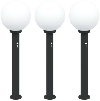 vidaXL Pollerleuchten mit Sensor 3 Stk. 80 cm Schwarz IP44 4006116