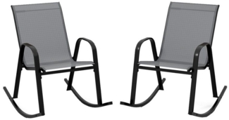 KOMFOTTEU Schaukelstuhl Gartenstuhl (2er Set), mit Rücklehne & Armlehne,bis 150 kg