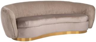 Casa Padrino Luxus Sofa Braun / Gold 221 x 98 x H. 72 cm - Gebogenes Wohnzimmer Sofa - Wohnzimmer Möbel - Wohnzimmer Einrichtung - Luxus Möbel - Luxus Einrichtung - Möbel Luxus