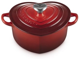 Herzbräter Kirschrot Gusseisen Le Creuset Bräter - GasBackofen geeignet, Spülmaschinengeeignet
