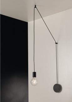 ECO-LIGHT Pendelleuchte, ohne Leuchtmittel, minimalistische Industrial für über-n Esstisch hängend, Schwarz L: 5m